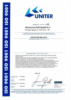 CERTIFICAZIONE ISO 9001 - Bernaccioni Edil Appalti S.r.l